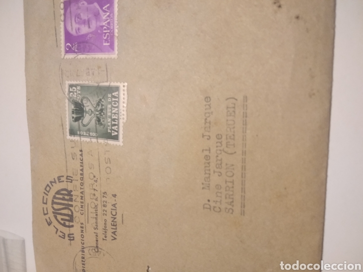 Lettere commerciali: Selecciones FUSTER EMPRESA DEL CINE JARQUE SARRI&Oacute;N TERUEL NO-DO