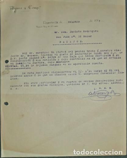 Commercial Letters: Carta comercial. Alvarez y Compa&ntilde;&iacute;a. Logro&ntilde;o. Espa&ntilde;a 1917