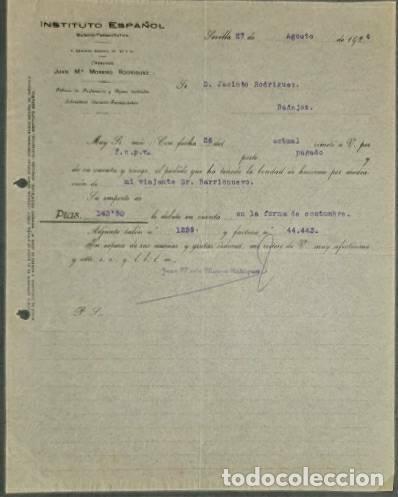 Commercial Letters: Carta comercial. Instituto Espa&ntilde;ol. Qu&iacute;mico- Farmac&eacute;utico. Sevilla. Espa&ntilde;a 1924