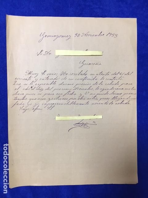 Lettres commerciales: Carta comercial de Alba de Tormes ( Salamanca ) a Guare&ntilde;a ( Badajoz ) 1933