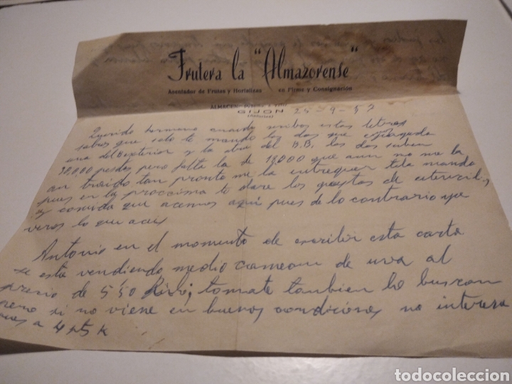 Commercial Letters: Carta fruter&iacute;a la Almazorense, Gij&oacute;n 1957