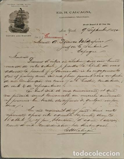 Commercial Letters: Carta comercial. Ed. H. Calcagni. Import and Export. New York. EE.UU. 1890