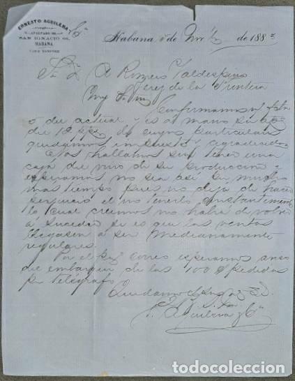 Commercial Letters: Carta comercial. Ernesto Aguilera. Habana. Cuba 1883