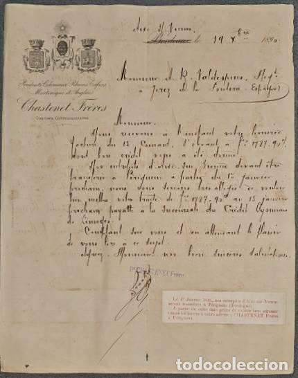 Commercial Letters: Carta comercial. Chastenet Fr&eacute;res. Courtiers Commissionnaires. Aixe-Sur-Vienne. Francia 1890