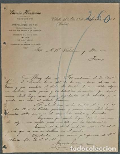 Commercial Letters: Carta comercial. Garc&iacute;a Hermano. Cosecheros y compradores vinos. Huelva. Espa&ntilde;a 1905