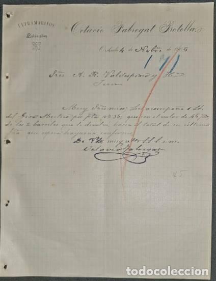 Lettere commerciali: Carta comercial. Octavio Fabregat Botella. Ultramarinos y Coloniales. Orihuela 1905
