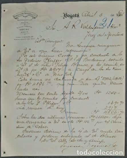 Cartas comerciales: Carta comercial. Ferguson Noguera & C&ordf;. Bogot&aacute;. Colombia 1905