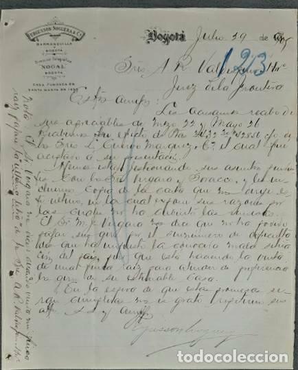 Cartas comerciales: Carta comercial. Ferguson Noguera & C&ordf;. Bogot&aacute;. Colombia 1905