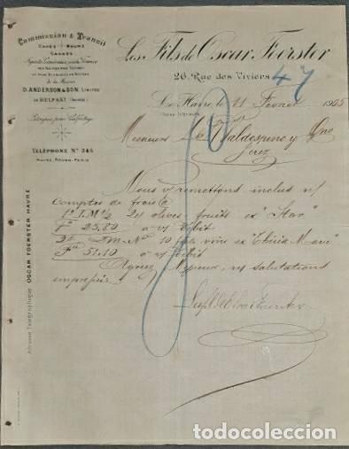 Lettere commerciali: Carta comercial. Les Fils de Oscar Foerster. Commission & Transit. Le Havre. Francia 1905