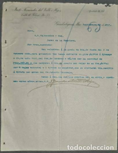 Lettere commerciali: Carta comercial. Justo Fern&aacute;ndez del Valle &eacute; Hijos. Guadalajara. M&eacute;xico 1905