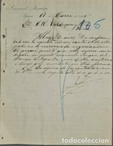 Lettere commerciali: Carta comercial. Leonardo Ferr&eacute;iro. Algeciras. Espa&ntilde;a 1905