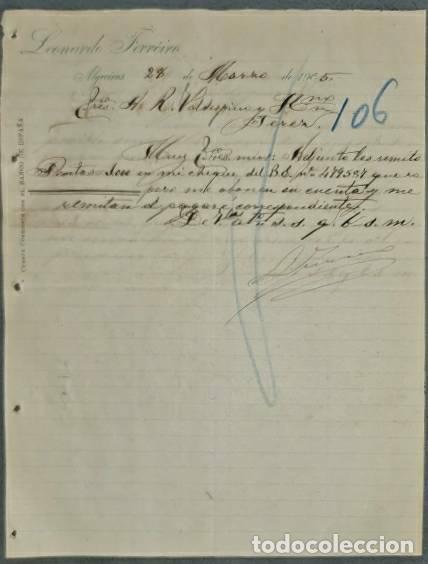 Lettere commerciali: Carta comercial. Leonardo Ferr&eacute;iro. Algeciras. Espa&ntilde;a 1905