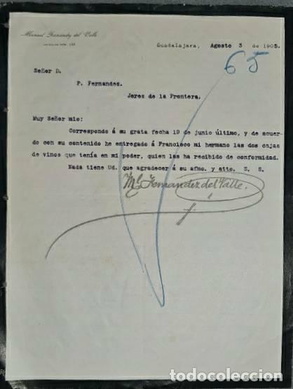 Lettres commerciales: Carta comercial. Manuel Fern&aacute;ndez del Valle. Guadalajara 1905