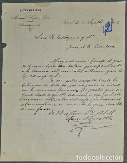 Lettres commerciales: Carta comercial. Manuel L&oacute;pez Pita. Ultramarinos. Ferrol. Espa&ntilde;a 1912