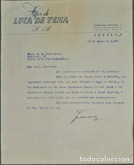 Cartas comerciales: carta comercial. Hijos de Luca de Tena S.A. Sevilla. Espa&ntilde;a 1955