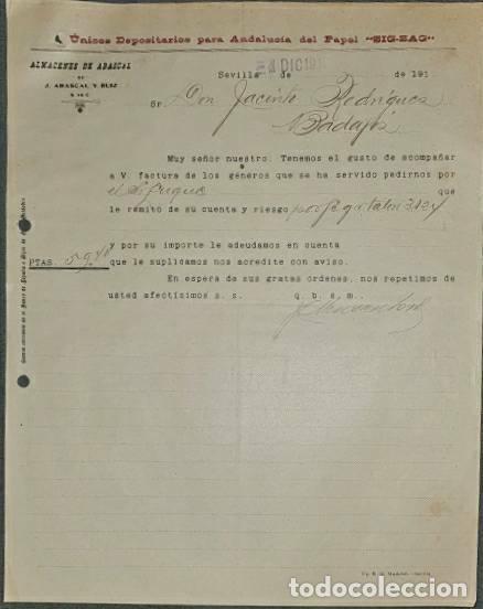 Cartas comerciales: Carta comercial. J. Abascal y Ruiz S. en C. Almacenes Abascal. Sevilla. Espa&ntilde;a 1917