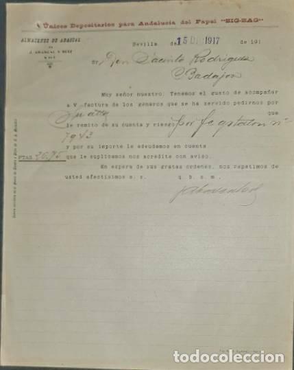 Cartas comerciales: Carta comercial. J. Abascal y Ruiz S. en C. Almacenes Abascal. Sevilla. Espa&ntilde;a 1917