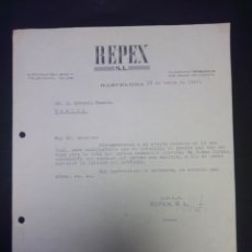 Cartas comerciales: CARTA COMERCIAL. REPEX S.L. BARCELONA. 1946.. Lote 230884565