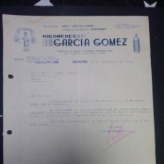 Cartas comerciales: CARTA COMERCIAL. NICOMEDES GARCIA GOMEZ. ANISES. SEGOVIA. 1941.. Lote 230892450