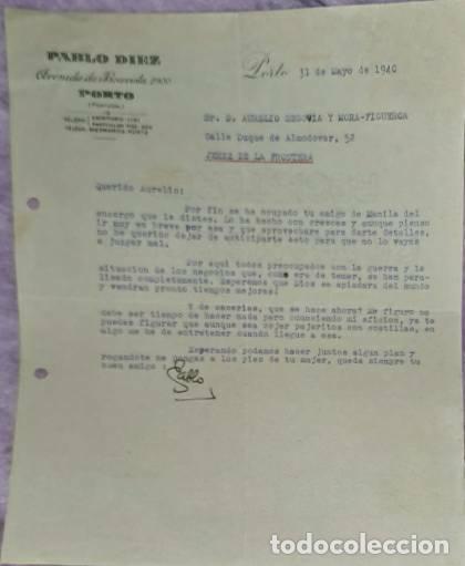 Lettres commerciales: Carta comercial. Pablo Diez. Porto. Portugal 1940