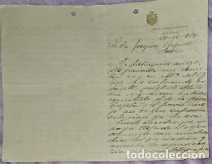 Lettres commerciales: Carta comercial. Hotel Anglo-Hispano. Algeciras. Espa&ntilde;a 1912