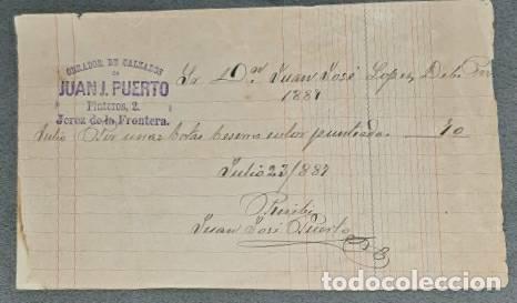 Lettres commerciales: Carta comercial. Juan J. Puerto. Obrador de calzados. Jerez. Espa&ntilde;a 1887
