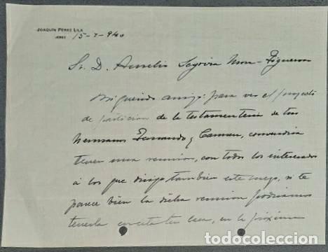 Lettres commerciales: Carta comercial. Joaquin P&eacute;rez Lila. Jerez. Espa&ntilde;a 1940