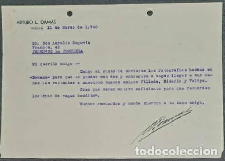 Lettres commerciales: Carta comercial. Arturo L. Damas. Huelva. Espa&ntilde;a 1940