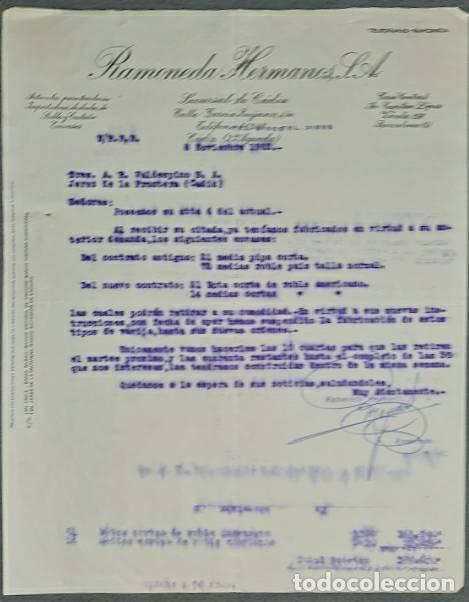 Lettres commerciales: Carta comercial. Ramoneda Hermanos S.A. C&aacute;diz. Espa&ntilde;a 1963