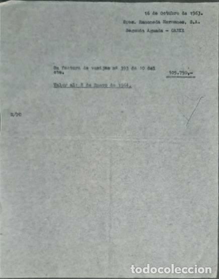 Lettres commerciales: Carta comercial. Ramoneda Hermanos S.A. C&aacute;diz. Espa&ntilde;a 1963