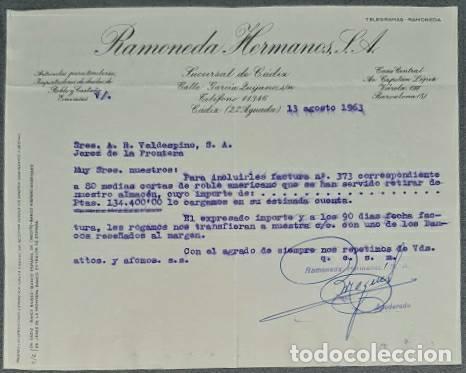 Lettres commerciales: Carta comercial. Ramoneda Hermanos S.A. C&aacute;diz. Espa&ntilde;a 1963
