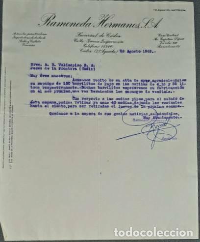 Lettres commerciales: Carta comercial. Ramoneda Hermanos S.A. C&aacute;diz. Espa&ntilde;a 1963