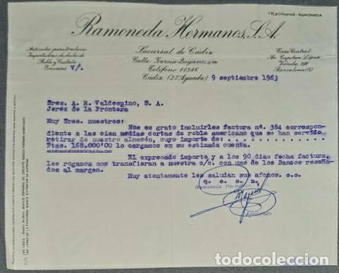 Lettres commerciales: Carta comercial. Ramoneda Hermanos S.A. C&aacute;diz. Espa&ntilde;a 1963