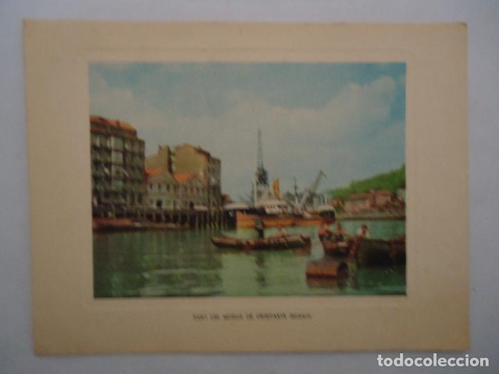 Commercial Letters: FELICITACION DEL BANCO DE VIZCAYA A&Ntilde;O 1954 - 1955. CUADRO DEL MUELLE DE URIBITARTE, BILBAO