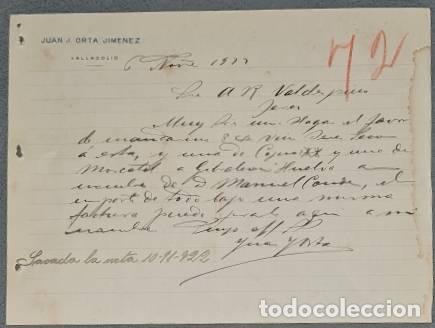 Gesch&auml;ftsbriefe: Carta comercial. Juan J. Orta Jimenez. Valladolid. Espa&ntilde;a 1922