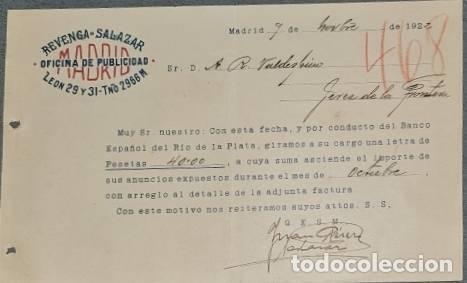 Gesch&auml;ftsbriefe: Carta comercial. Revenga Salazar. Oficina de Publicidad. Madrid. Espa&ntilde;a 1922