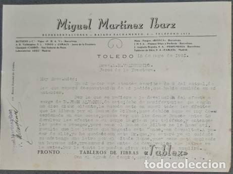 Gesch&auml;ftsbriefe: Carta comercial. Miguel Mart&iacute;nez Ibarz. Representaciones. Toledo. Espa&ntilde;a 1951