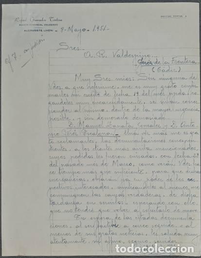 Gesch&auml;ftsbriefe: Carta comercial. Rafael Granados Tortosa. Agente Comercial Colegiado. Ja&eacute;n. Espa&ntilde;a 1951