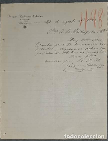 Commercial Letters: Carta comercial. Joaquin Rodriguez Ceballos. Comisionista. Monesterio. Espa&ntilde;a 1922