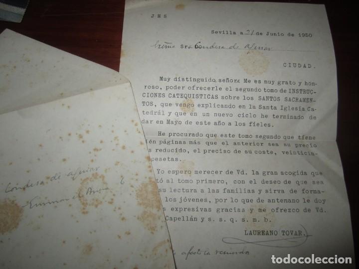 Cartas comerciais: CARTA CON SOBRE A LA CONDESA DE AGUIAR DE LAUREANO TOVAR 1950 SEVILLA