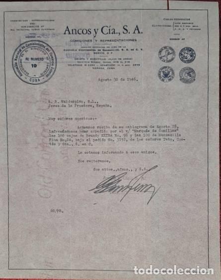Commercial Letters: Carta comercial. Ancos y C&iacute;a S.A. Comisiones y Representaciones. Habana. Cuba 1946