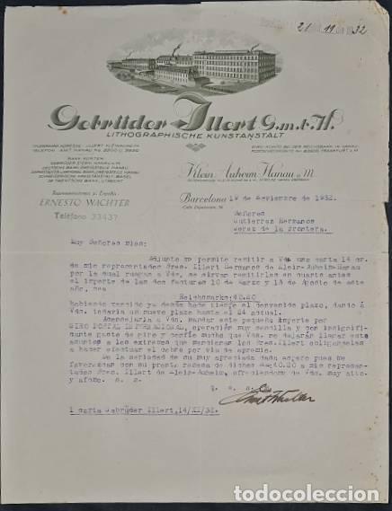 Commercial Letters: Carta comercial. Gebriider Juert G.m.b.H. Lithographische Kunstanstalt. Barcelona. Espa&ntilde;a 1932