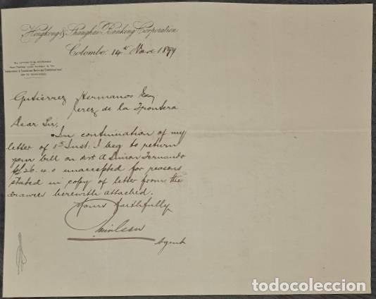 Cartas comerciais: Carta comercial. Hongkong and Shanghai BAnking Corporation. Batavia. Indonesia 1899