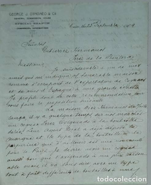 Lettres commerciales: Carta comercial. George J. Othoneo & C&ordm;. General commission House. Cairo. Egipto 1909