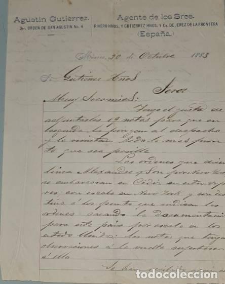 Lettres commerciales: Carta comercial. Agust&iacute;n Guti&eacute;rrez. Agente de los Sres, Rivero Hermanos y Guti&eacute;rrez Hnos. M&eacute;xico1883