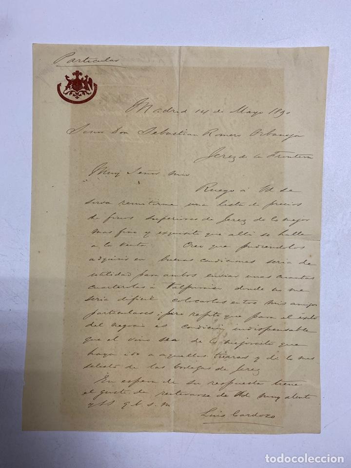 Cartas comerciais: CARTA COMERCIAL. LUIS CARDOSO. MADRID. 1980.