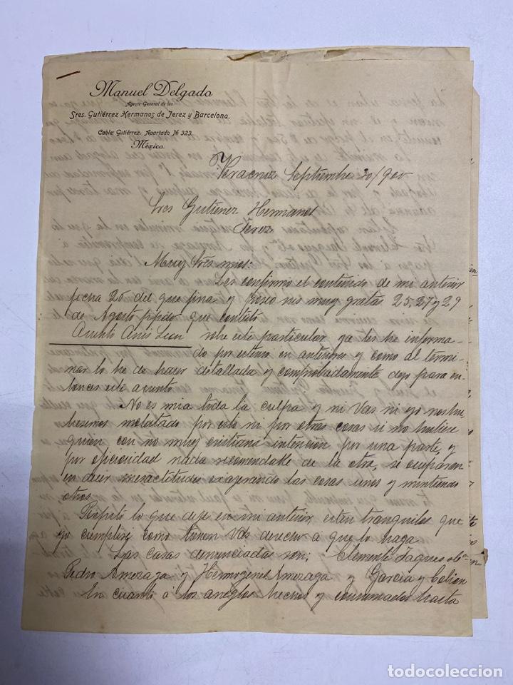 Cartas comerciales: CARTA COMERCIALES. MANUEL DELGADO. VERACRUZ - MEXICO, 1900. 3 PAGINAS