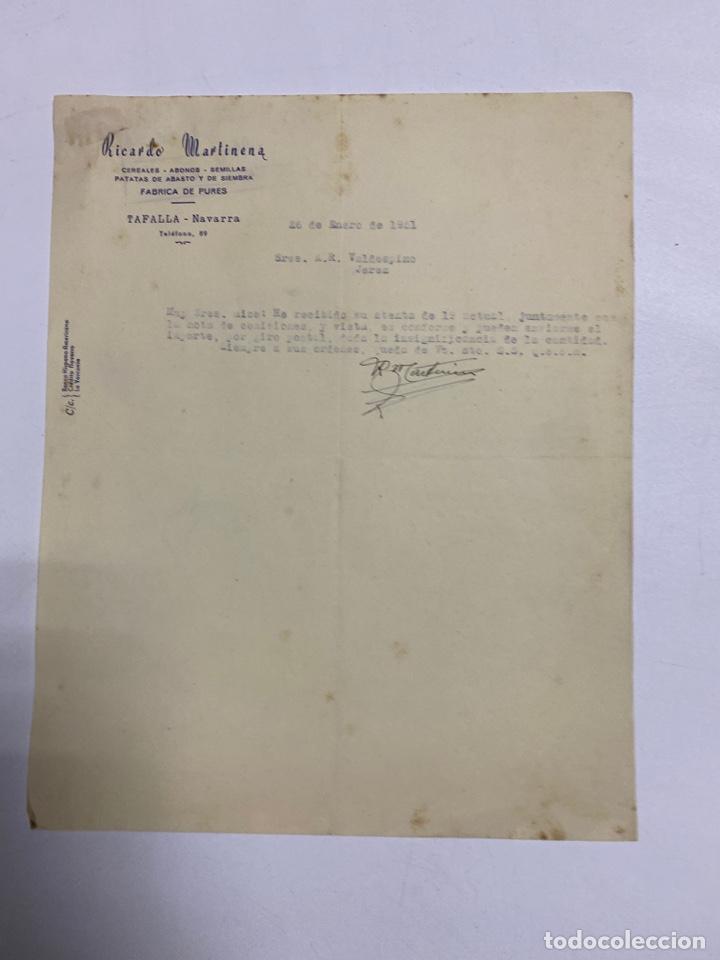 Cartas comerciais: CARTA COMERCIAL. RICARDO MARTINENA. DIRIGIDA A A.R. VALDESPINO. JEREZ, 1951