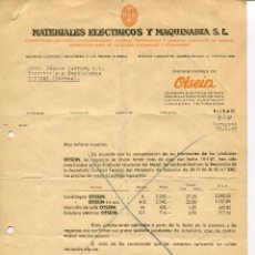 Cartas comerciales: BILBAO-OTSEIN MAQUINA DE LAVAR-MATERIALES ELÉCTRICOS Y MAQUINARIA S.L.- AÑO 1957