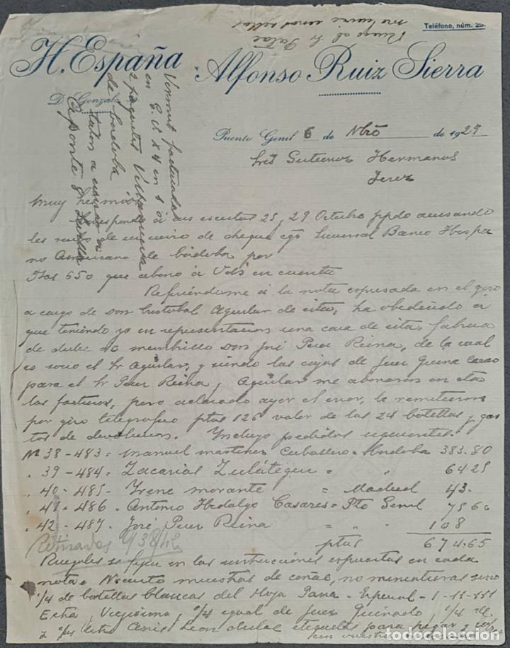 Lettere commerciali: Carta comercial. Alfonso Ruiz Sierra. H. Espa&ntilde;a. Puente Genil. Espa&ntilde;a 1929